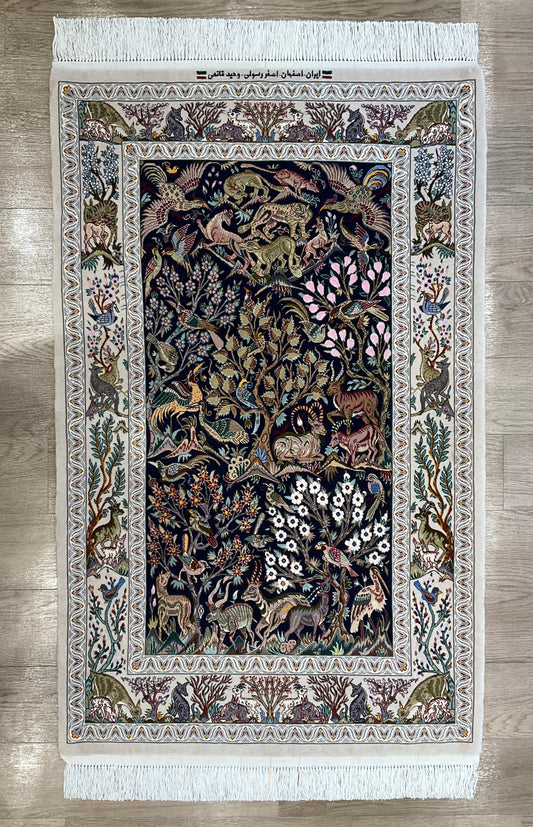 イスファハン バーネイ工房 138cm x 85cm A22619