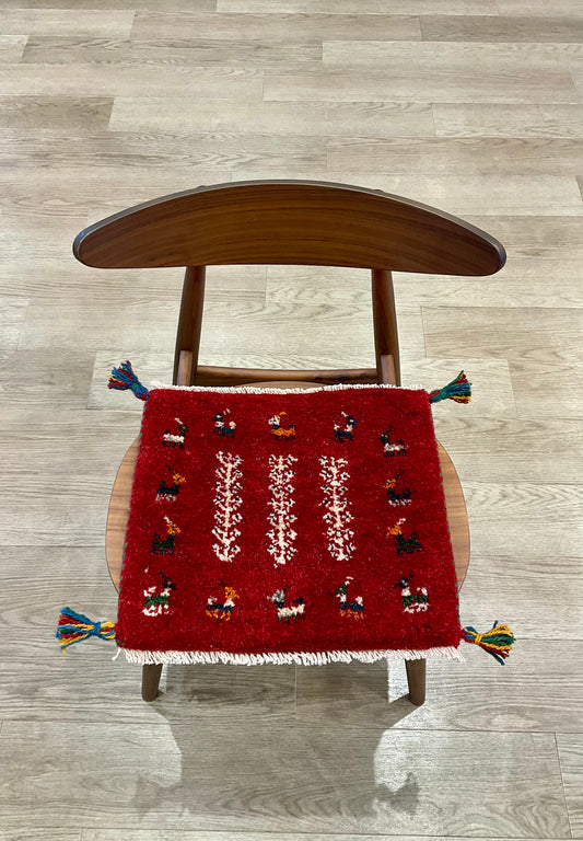 【福岡店】ギャッベ 43cm x 39cm Z3359