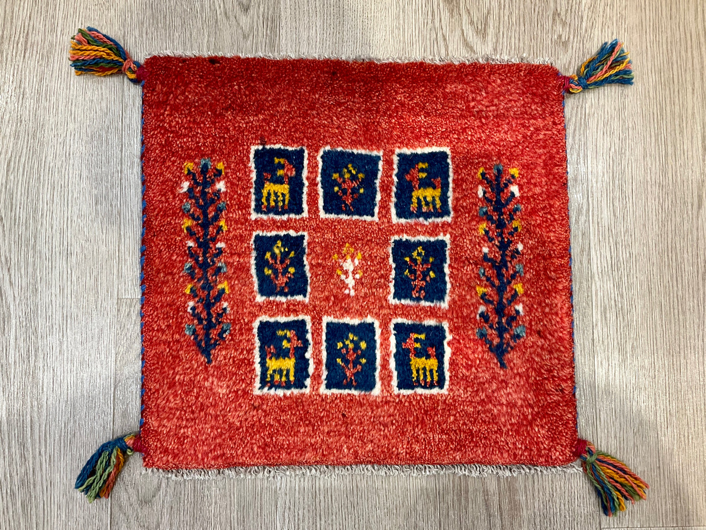 ギャッベ 41cm x 39cm AJ22173