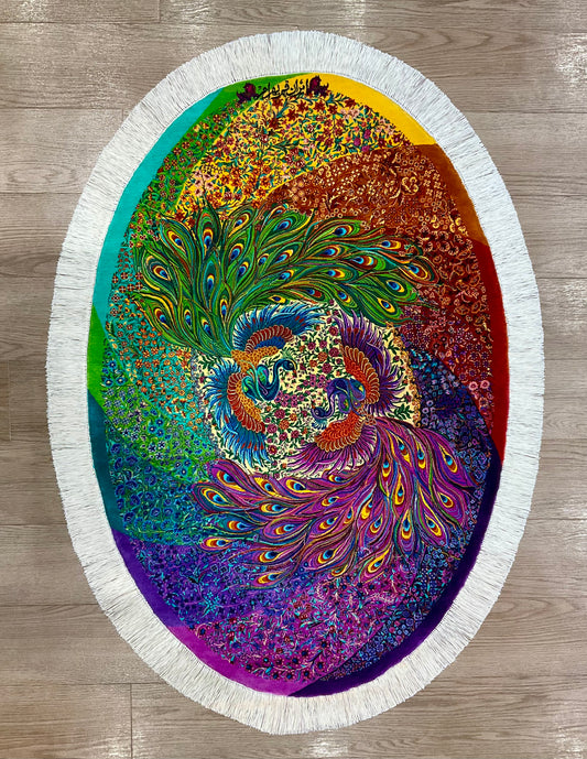 クム バハラミ工房 117cm x 82cm(楕円形) PS9357