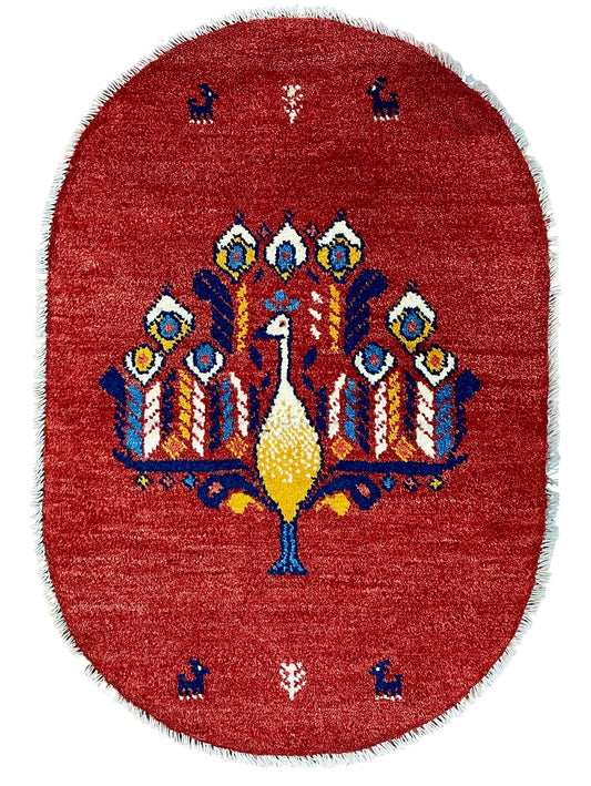 【オンライン限定】ギャッベ 90cm x 60cm (楕円形) RJ12485