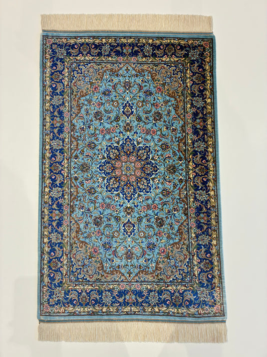 【千葉店】カシャーンシルク アルシャディ工房 95cm x 60cm SEM48838