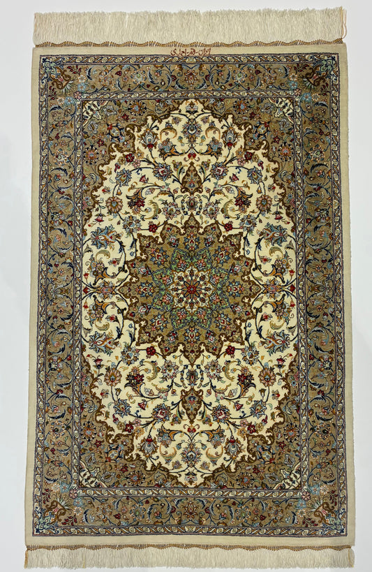 【千葉店】カシャーンシルク アフマディ工房 120cm x 78cm PS12589