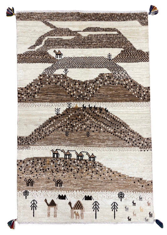 【オンライン限定】カシュクリギャッベ 134cm x 85cm BT12198