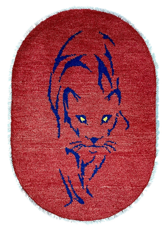 【オンライン限定】ギャッベ 90cm x 62cm (楕円形) RJ12405