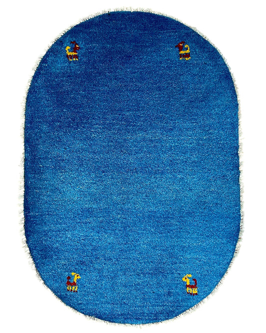 【オンライン限定】ギャッベ 90cm x 62cm (楕円形) RJ12317