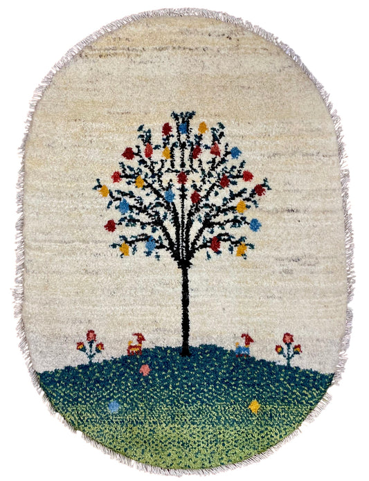 【オンライン限定】ギャッベ 87cm x 60cm (楕円形) RJ12582