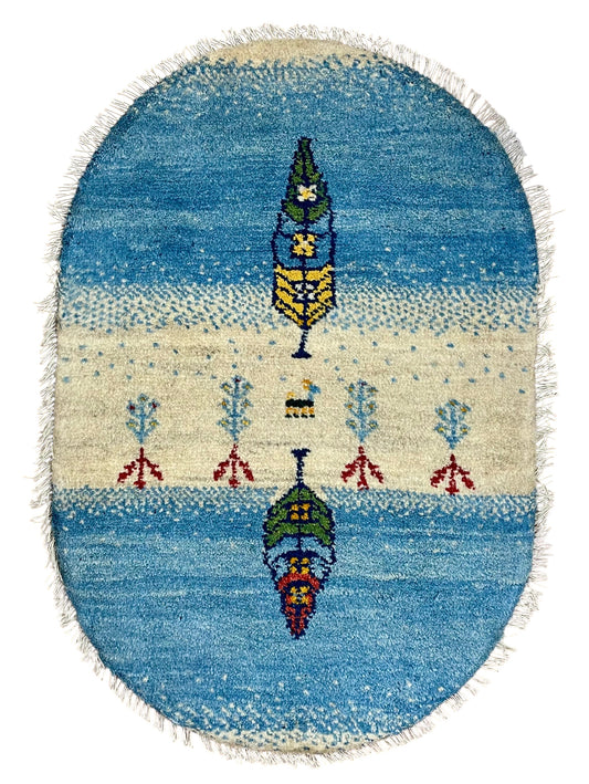 【オンライン限定】ギャッベ 90cm x 60cm (楕円形) RJ12470