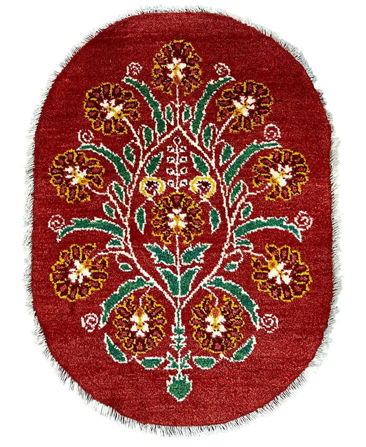 【オンライン限定】ギャッベ 85cm x 60cm (楕円形) RJ12514