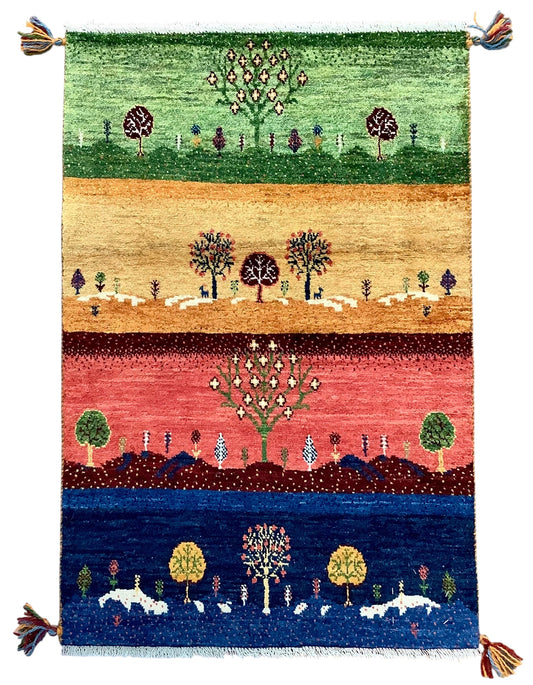 【オンライン限定】カシュクリギャッベ 96cm x 64cm RJ9798