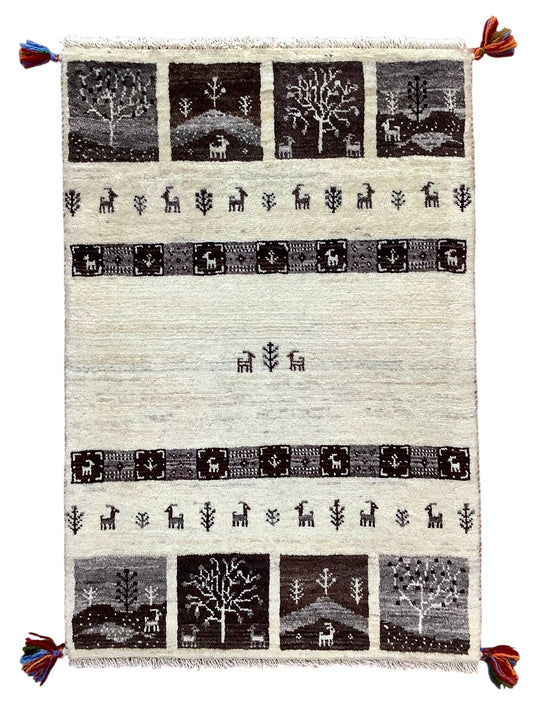 【オンライン限定】カシュクリギャッベ 93cm x 63cm RJ3205