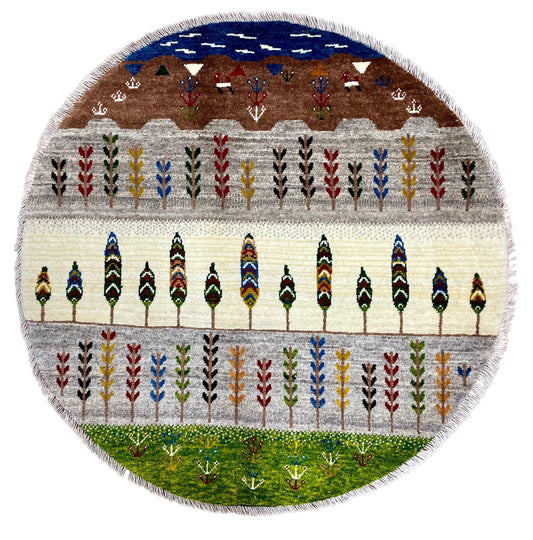 【オンライン限定】ギャッベ アマレバフト Φ100cm RJ7949