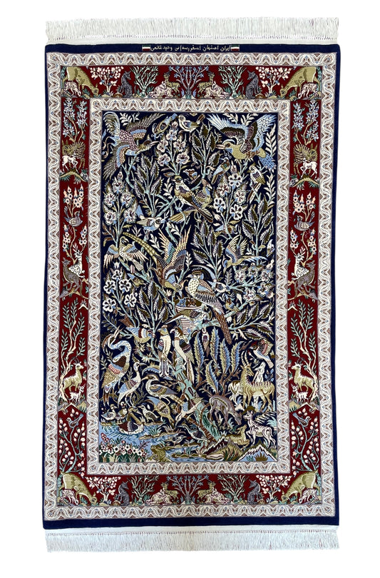 【オンライン限定】イスファハン バーネイ工房 140cm x 87cm A22627