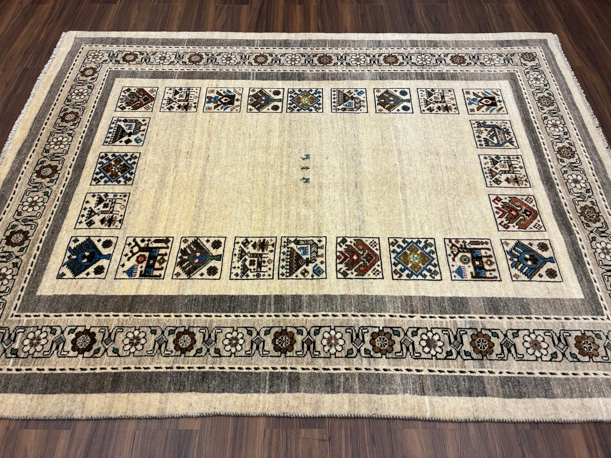 【千葉店】カシュクリギャッベ  208cm x 158cm RJ14755