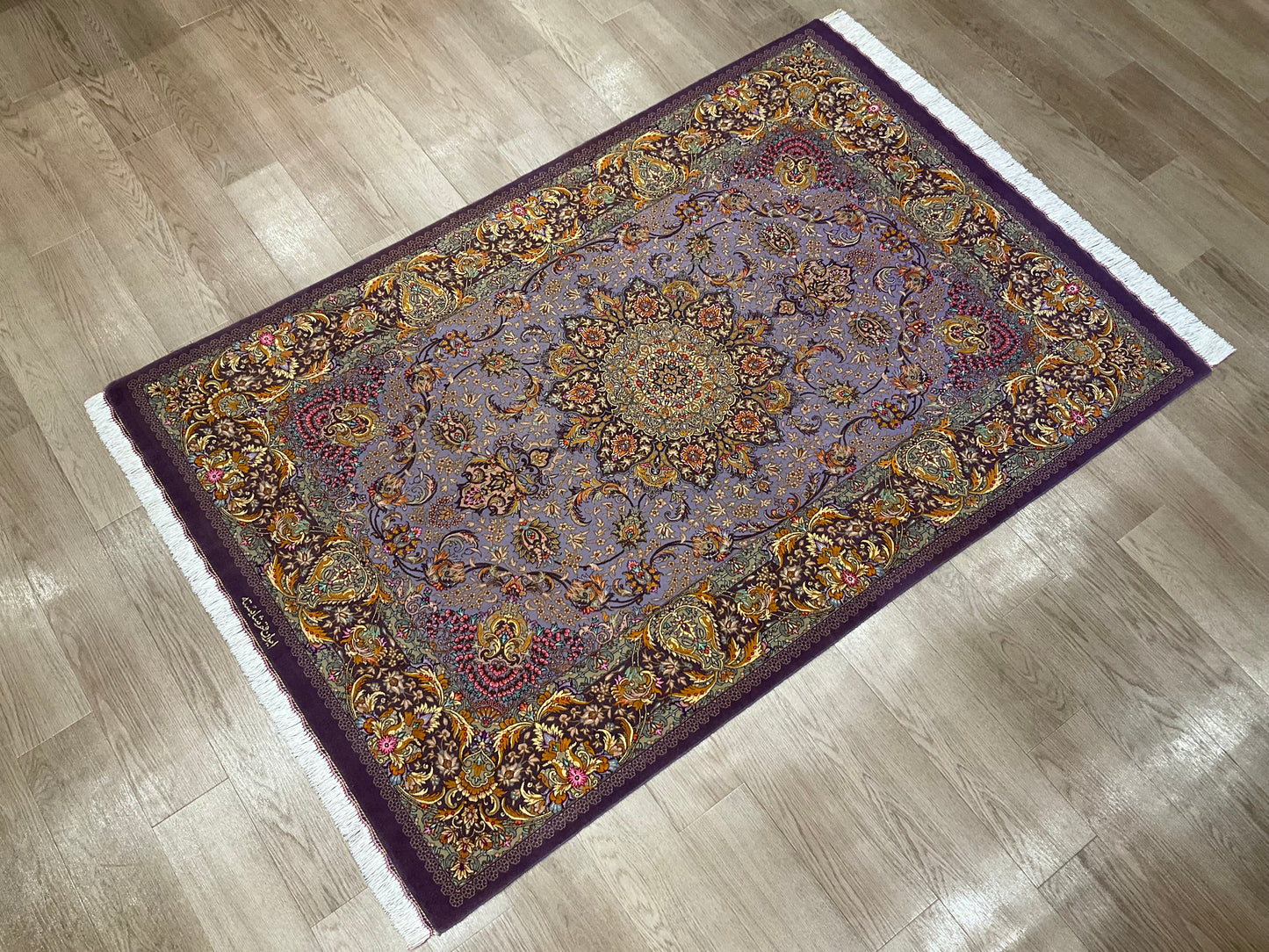 クム ウール シャーイエステ工房 201cm x 136cm NT7468