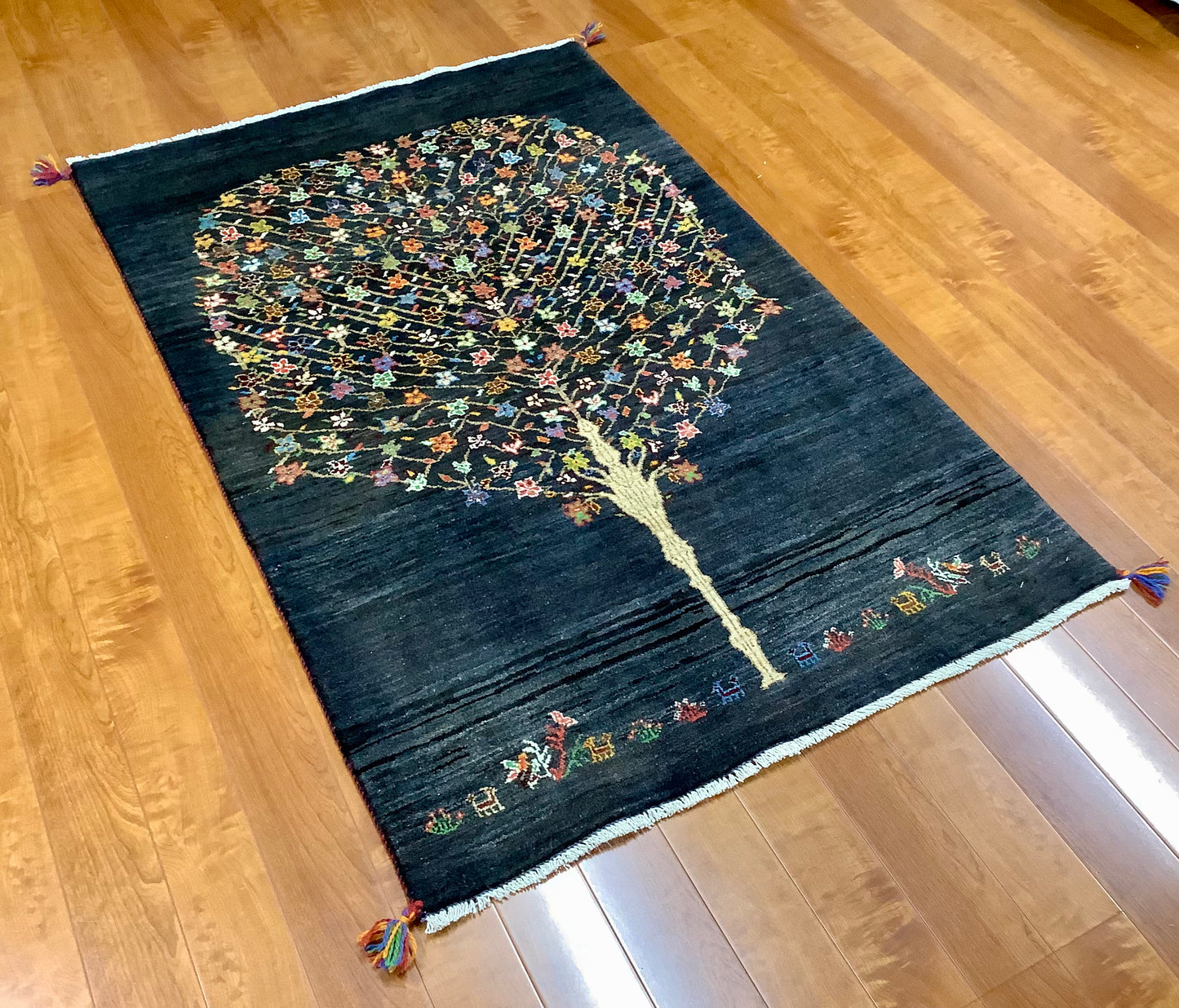 102cm丸 ペルシャ手織りギャッベ カシュクリギャッベ リーズバフト 102cm丸 ペルシャ手織りギャッベ カシュクリギャッベ リーズバフト