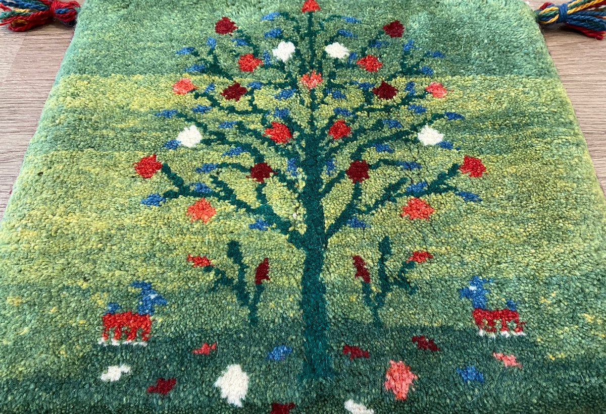 【福岡店】ギャッベ 42cm x 39cm Z3034