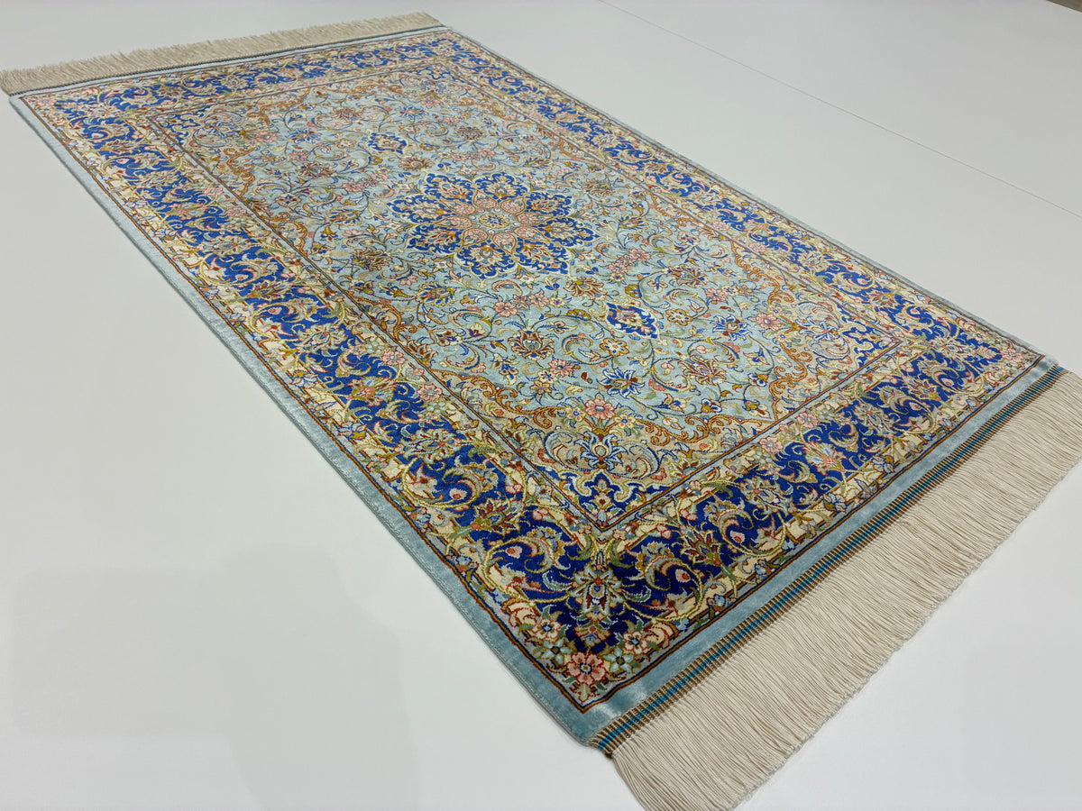 【千葉店】カシャーンシルク アルシャディ工房 95cm x 60cm SEM48838