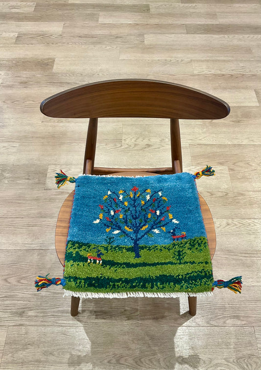 【福岡店】ギャッベ 41cm x 39cm Z3534