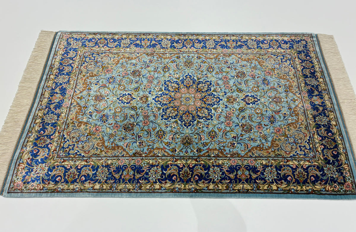 【千葉店】カシャーンシルク アルシャディ工房 95cm x 60cm SEM48838