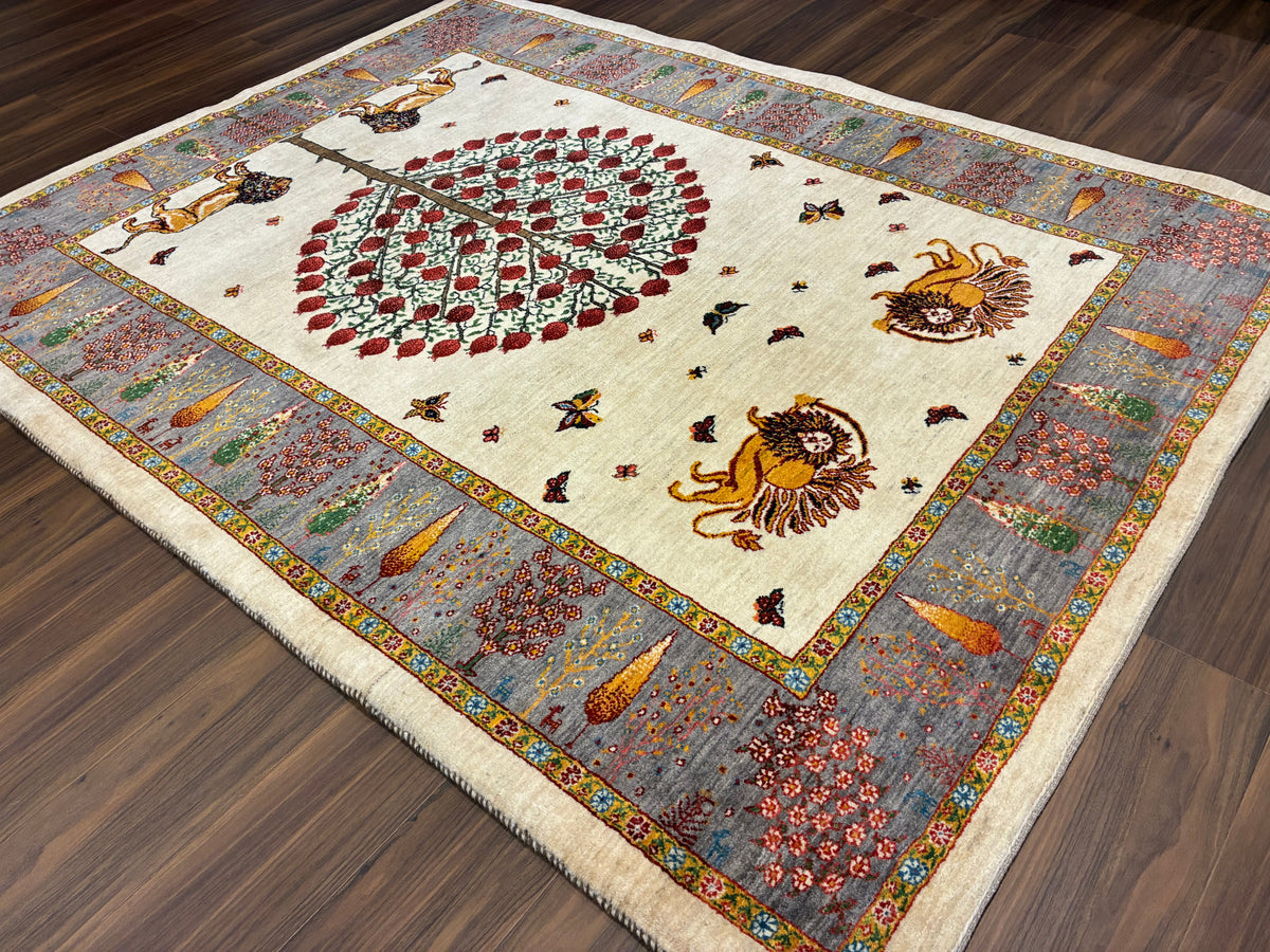 【千葉店】カシュクリギャッベ  200cm x 154cm RJ17224