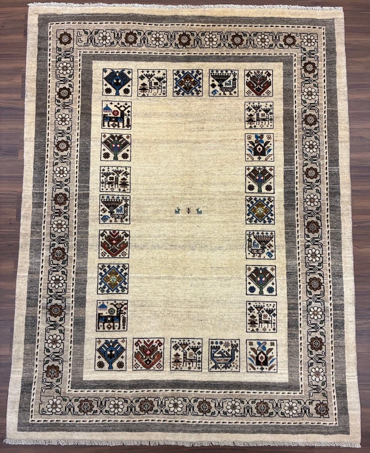 【千葉店】カシュクリギャッベ  208cm x 158cm RJ14755