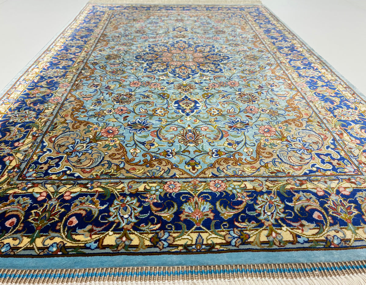 【千葉店】カシャーンシルク アルシャディ工房 95cm x 60cm SEM48838