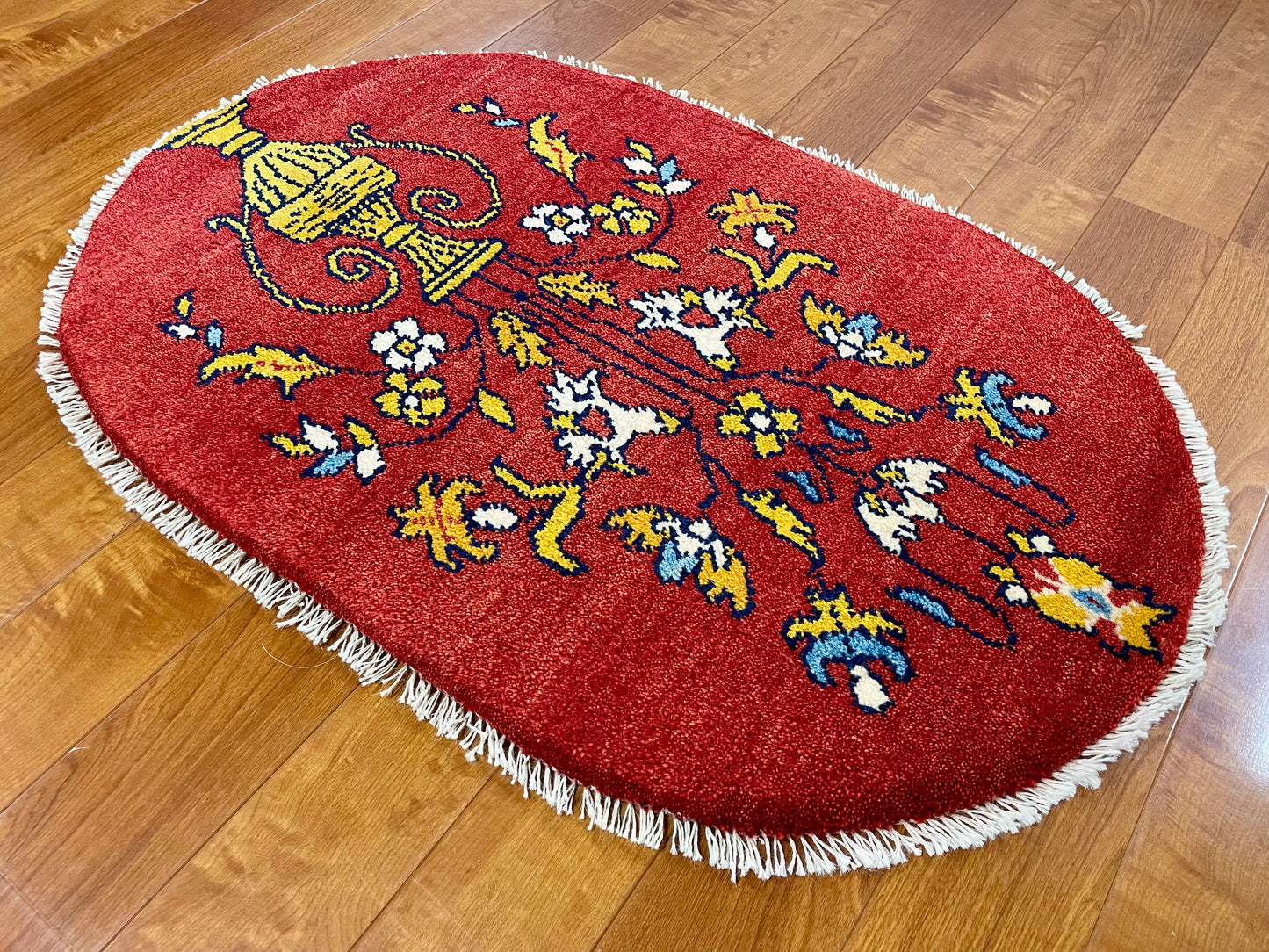 【オンライン限定】ギャッベ 90cm x 60cm (楕円形) RJ12557