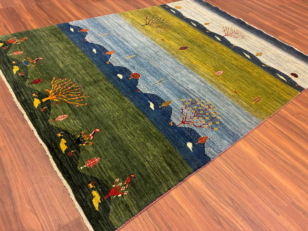 【千葉店】カシュクリギャッベ  210cm x 150cm BT5129