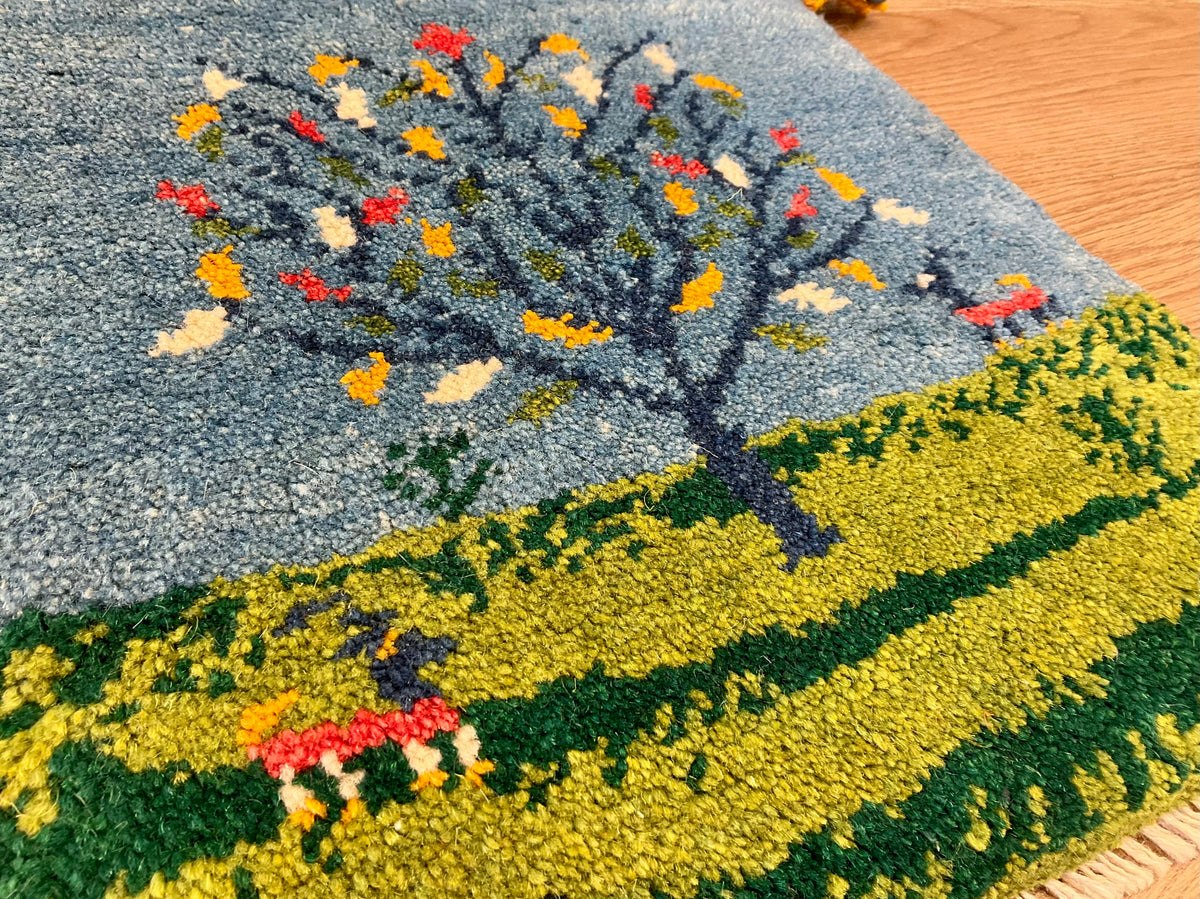 【福岡店】ギャッベ 41cm x 39cm Z3534