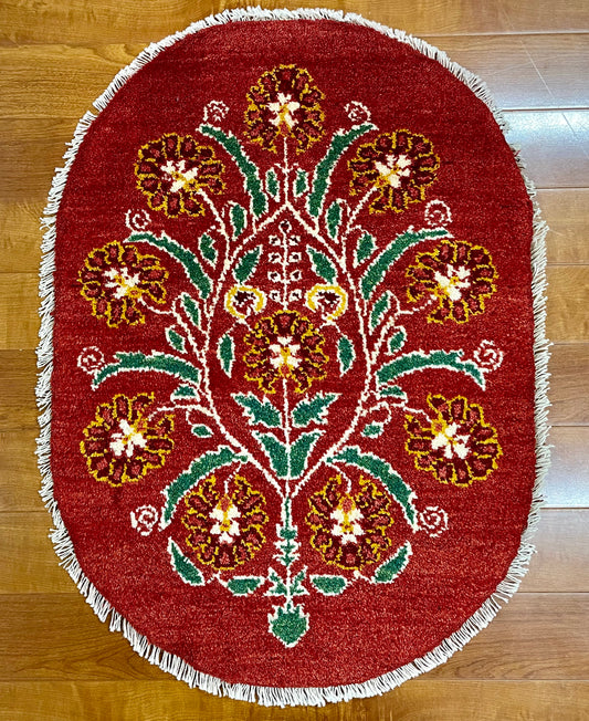 【オンライン限定】ギャッベ 85cm x 60cm (楕円形) RJ12514