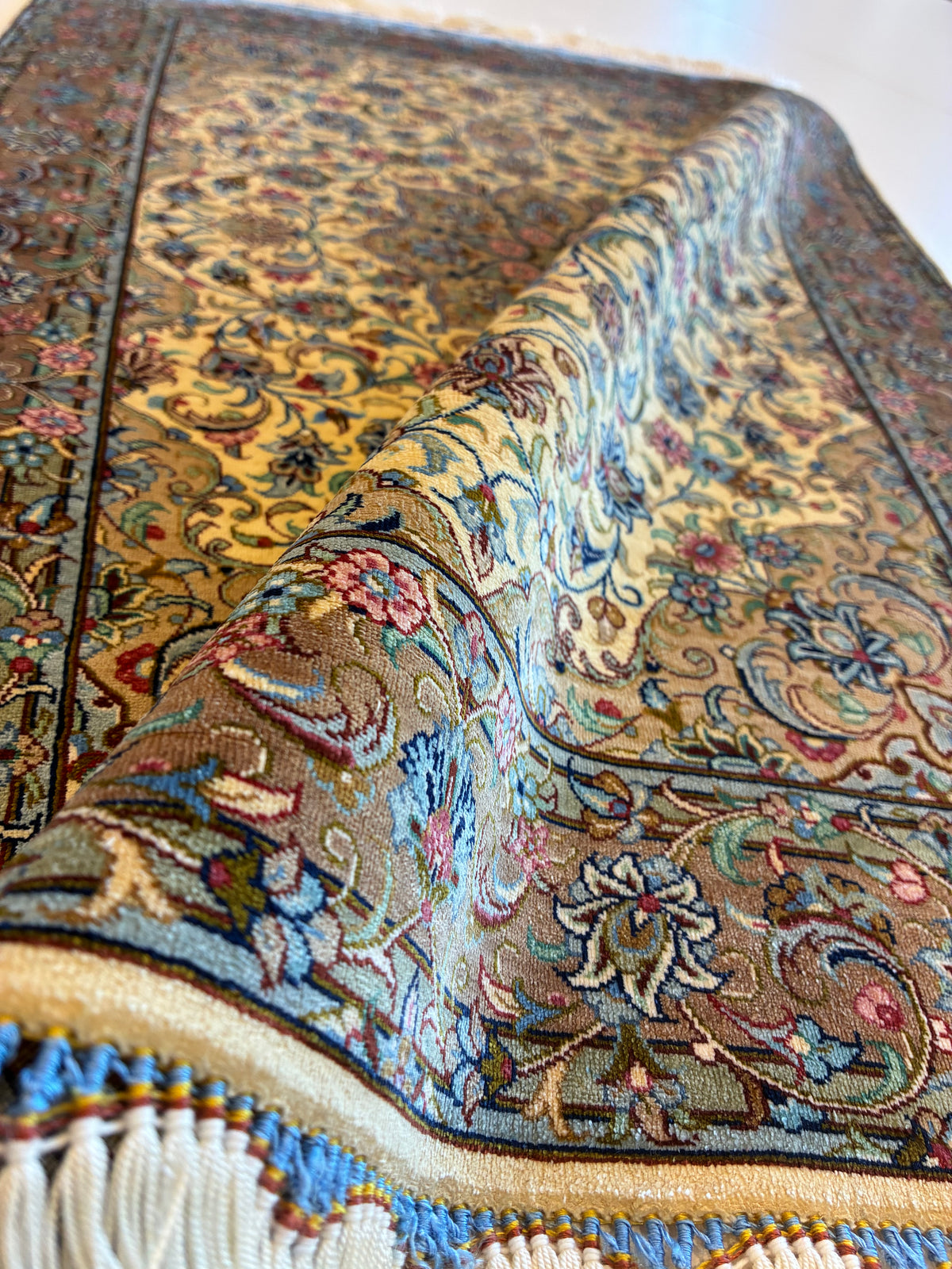 【千葉店】カシャーンシルク アルシャディ工房 92cm x 60cm NT11325