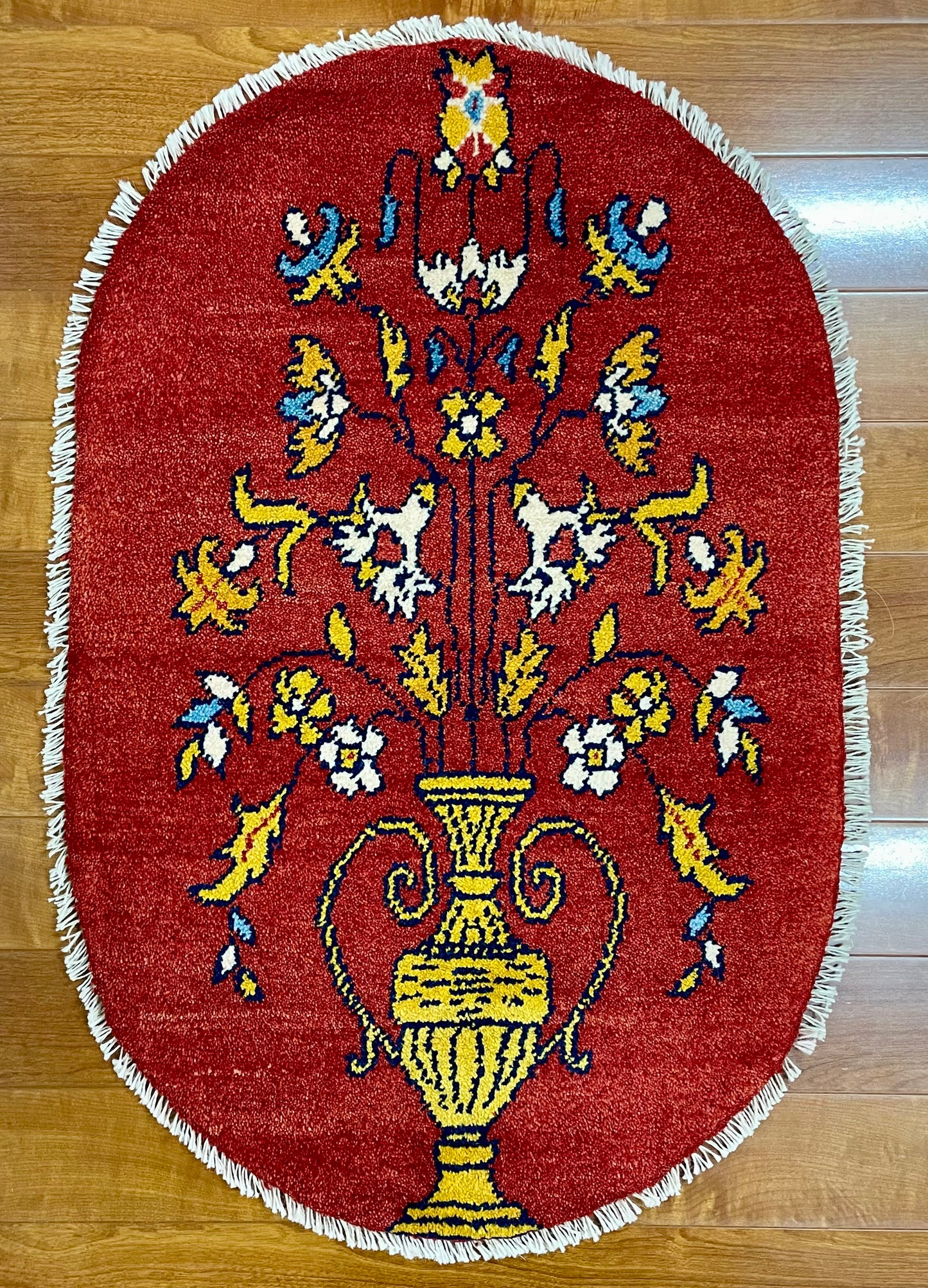 【オンライン限定】ギャッベ 90cm x 60cm (楕円形) RJ12557