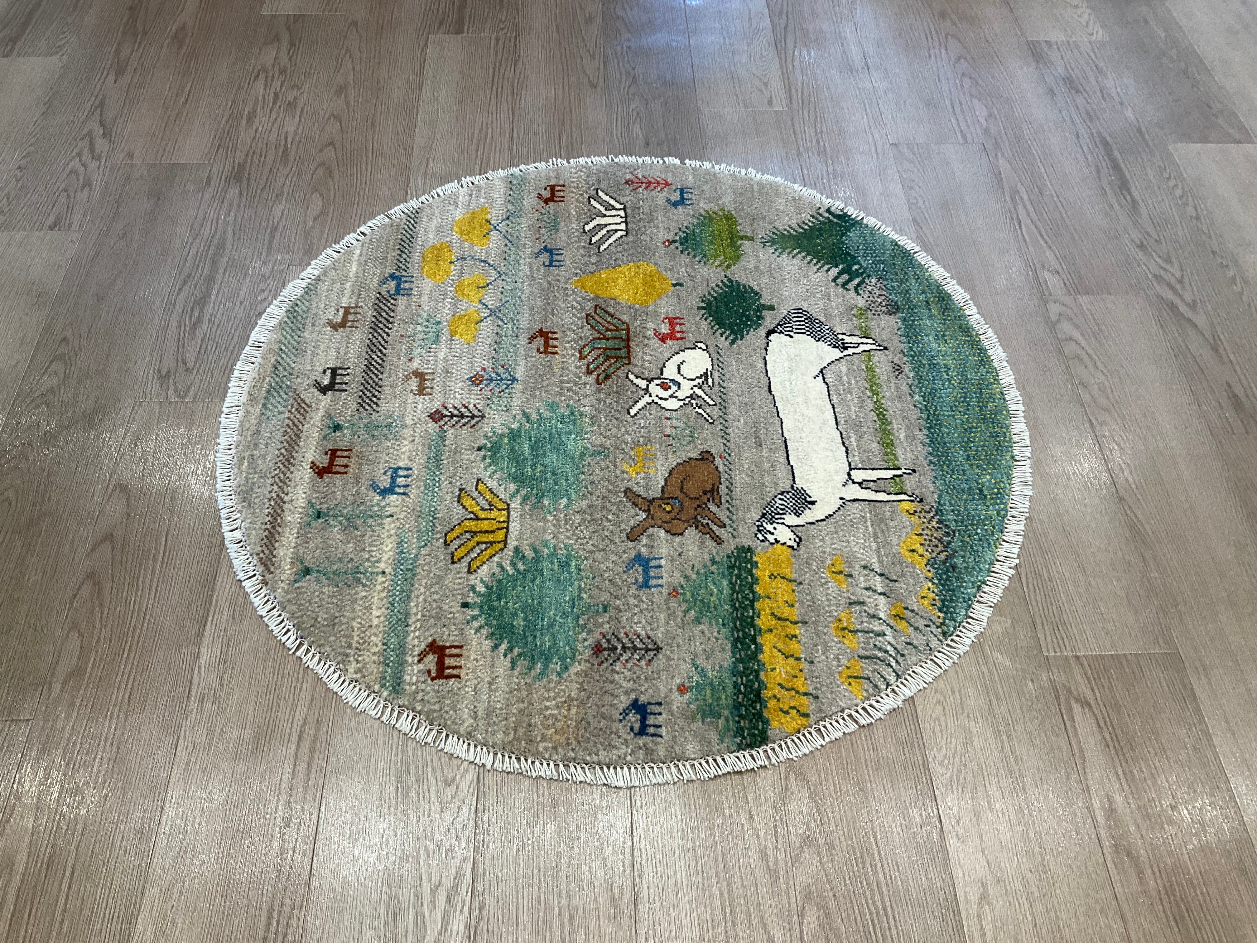 ギャッベ アマレバフト Φ100cm RJ14729 – ペルシャ絨毯専門店