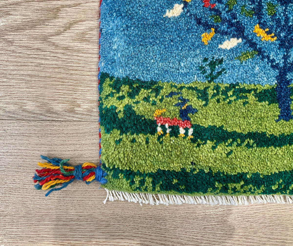 【福岡店】ギャッベ 41cm x 39cm Z3534
