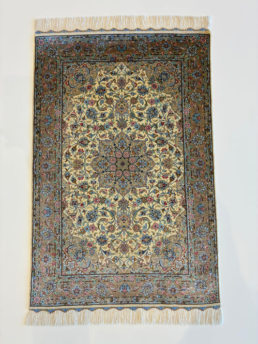 【千葉店】カシャーンシルク アルシャディ工房 92cm x 60cm NT11325