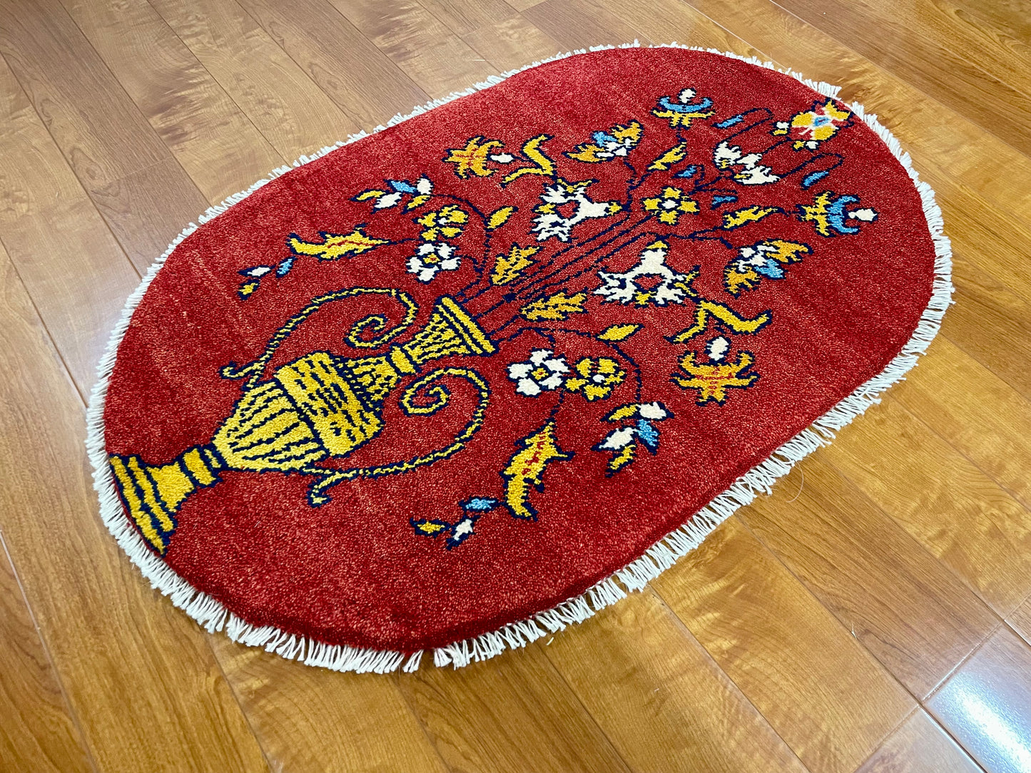 【オンライン限定】ギャッベ 90cm x 60cm (楕円形) RJ12557