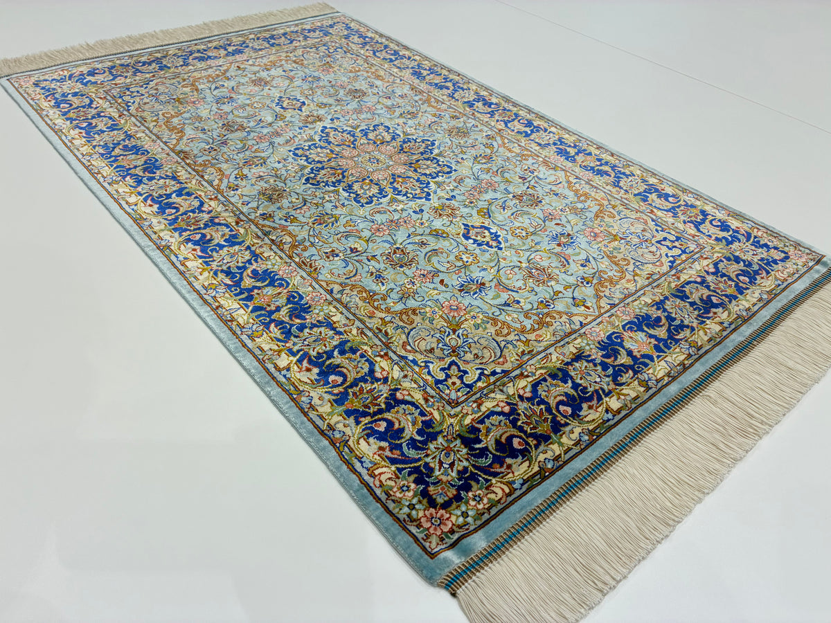 【千葉店】カシャーンシルク アルシャディ工房 95cm x 60cm SEM48838