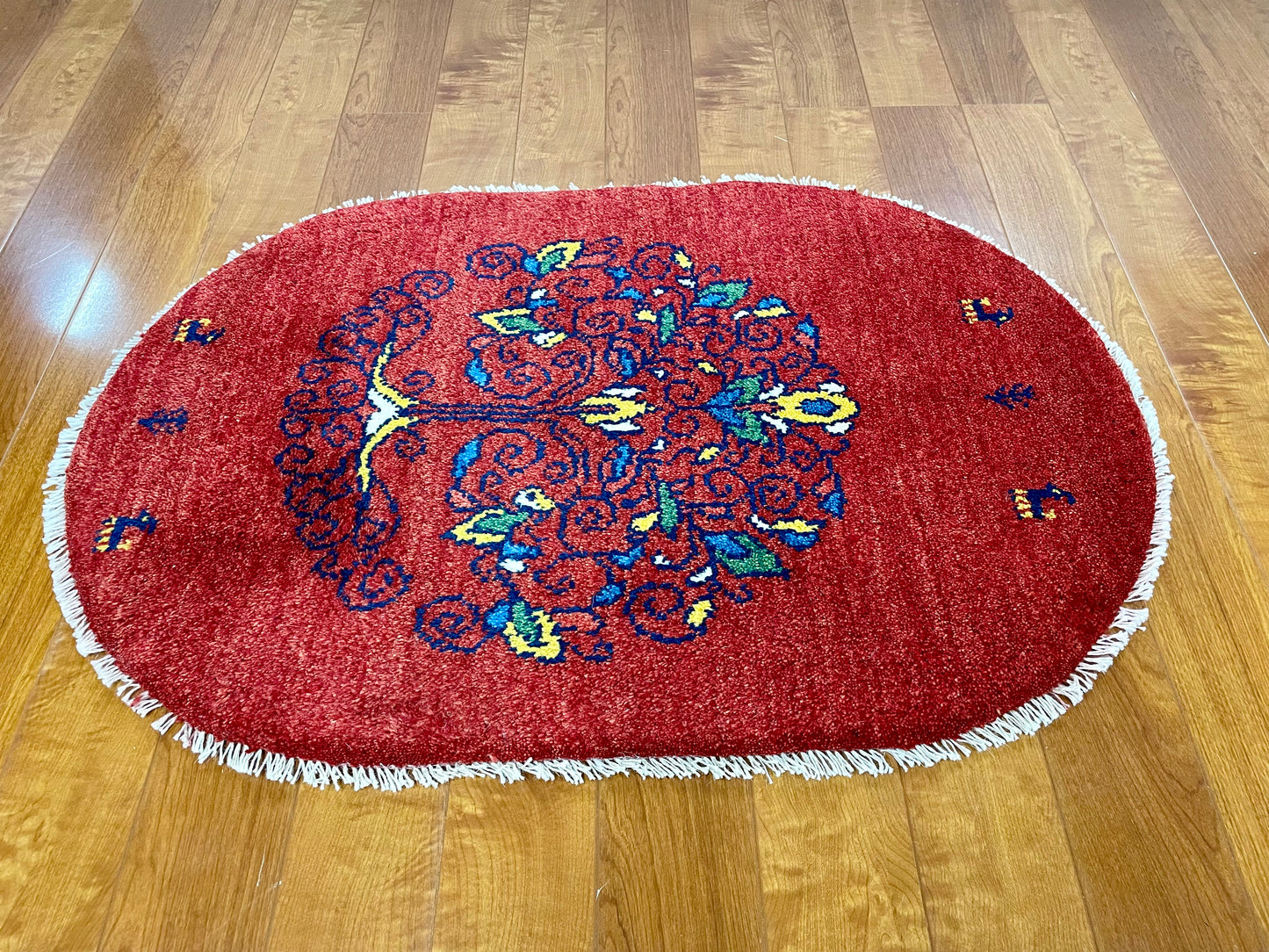 【オンライン限定】ギャッベ 90cm x 60cm (楕円形) RJ12555