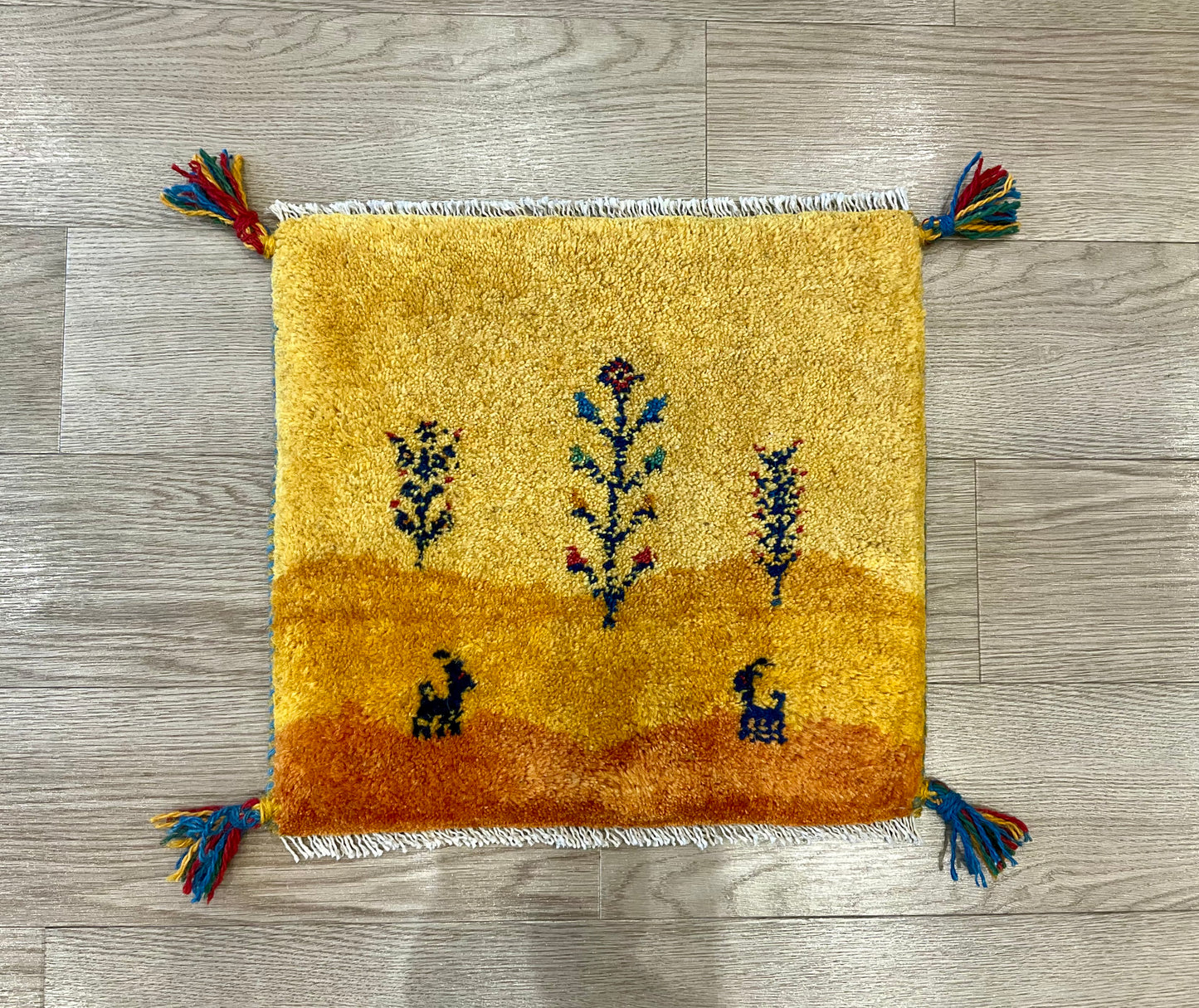 ギャッベ 43cm x 40cm Z1075