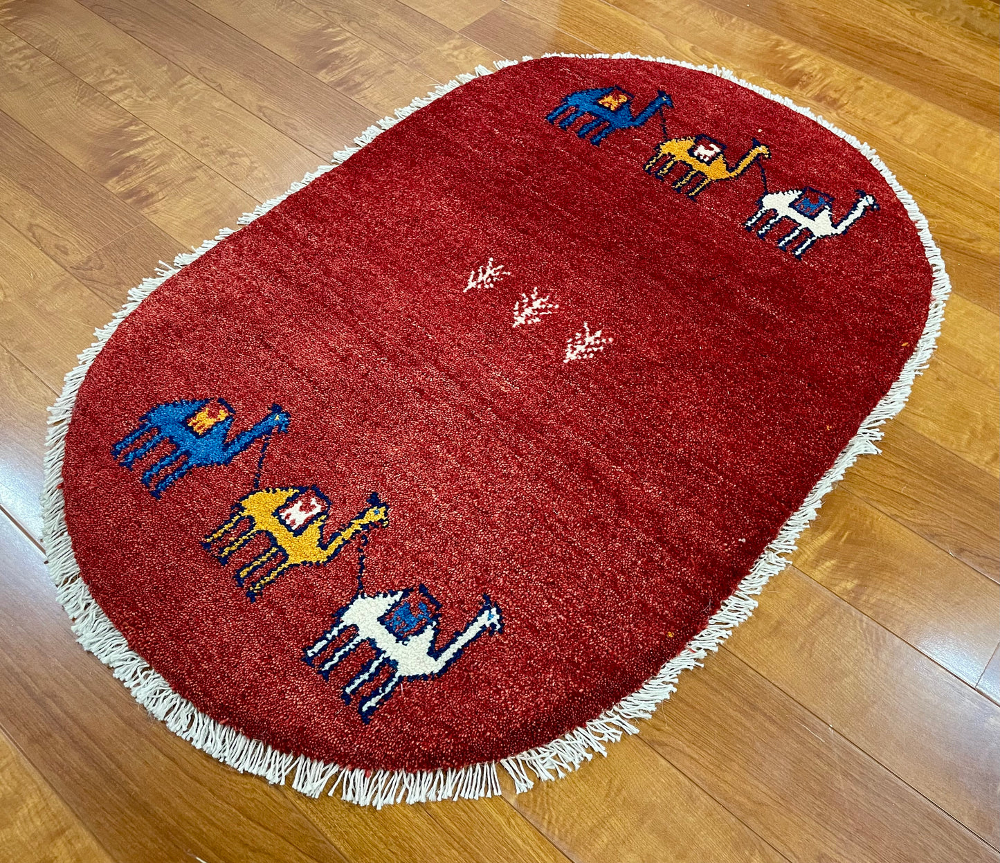 【オンライン限定】ギャッベ 97cm x 63cm (楕円形) RJ12548