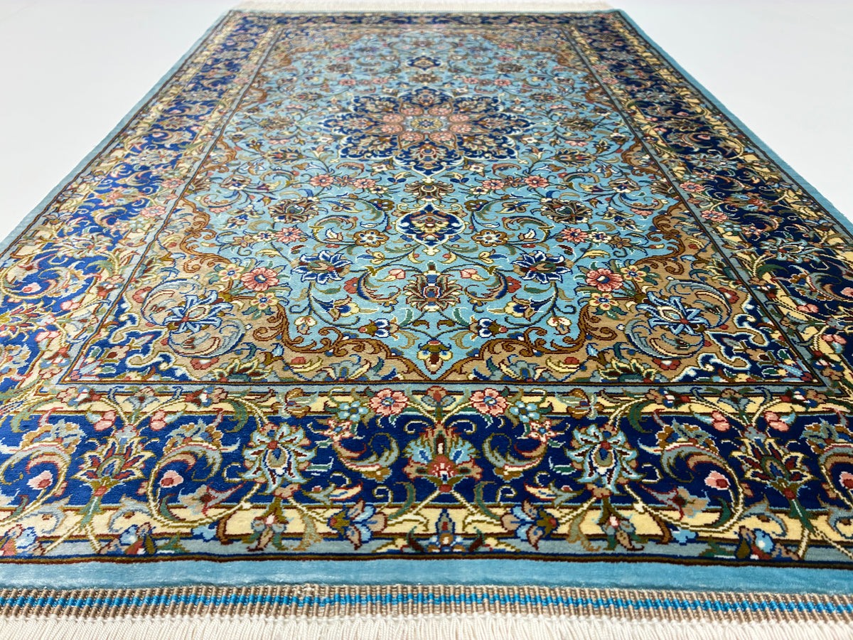 【千葉店】カシャーンシルク アルシャディ工房 95cm x 60cm SEM48838