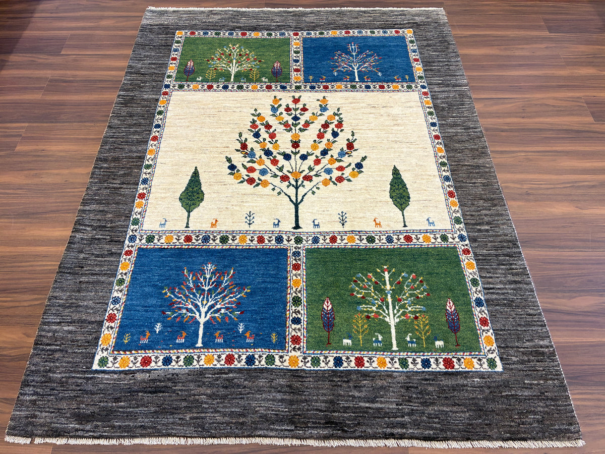 【千葉店】カシュクリギャッベ  200cm x 153cm RJ14429