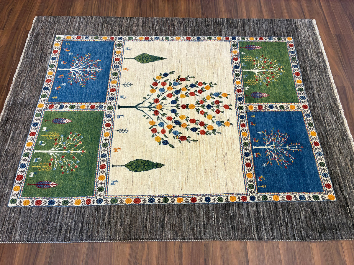 【千葉店】カシュクリギャッベ  200cm x 153cm RJ14429