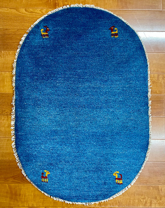 【オンライン限定】ギャッベ 90cm x 62cm (楕円形) RJ12317