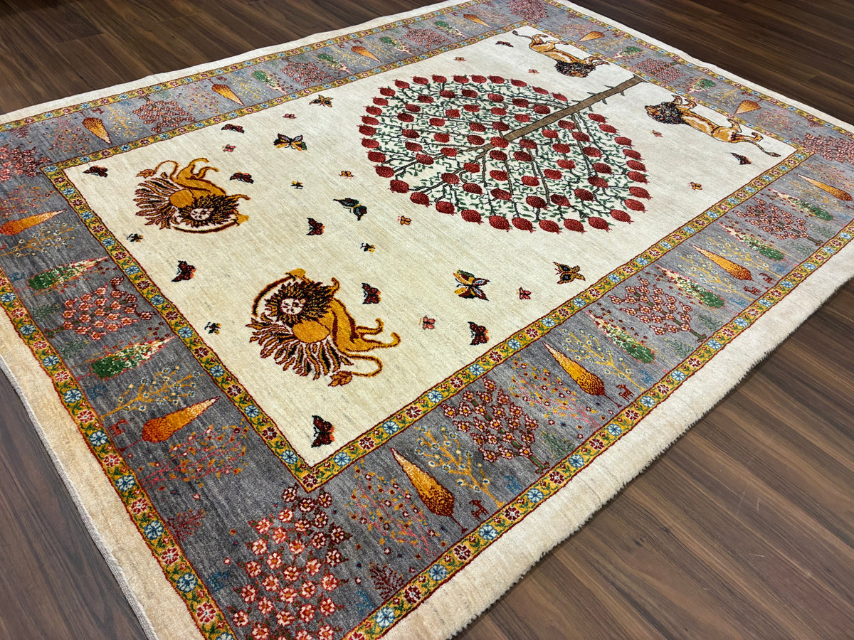 【千葉店】カシュクリギャッベ  200cm x 154cm RJ17224