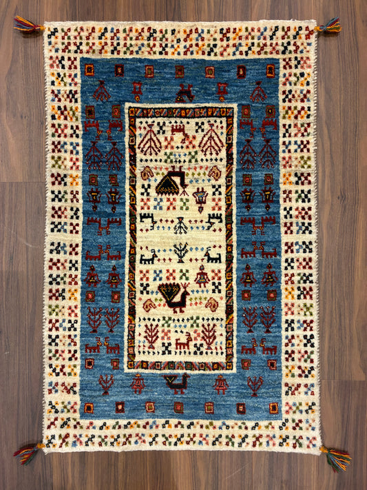 【千葉店】カシュクリギャッベ 98cm x 64cm RJ12247