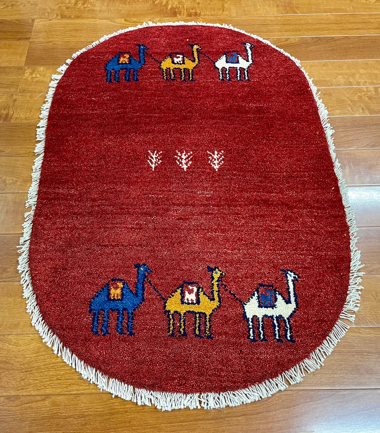 【オンライン限定】ギャッベ 97cm x 63cm (楕円形) RJ12548