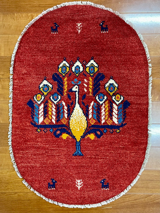 【オンライン限定】ギャッベ 90cm x 60cm (楕円形) RJ12485