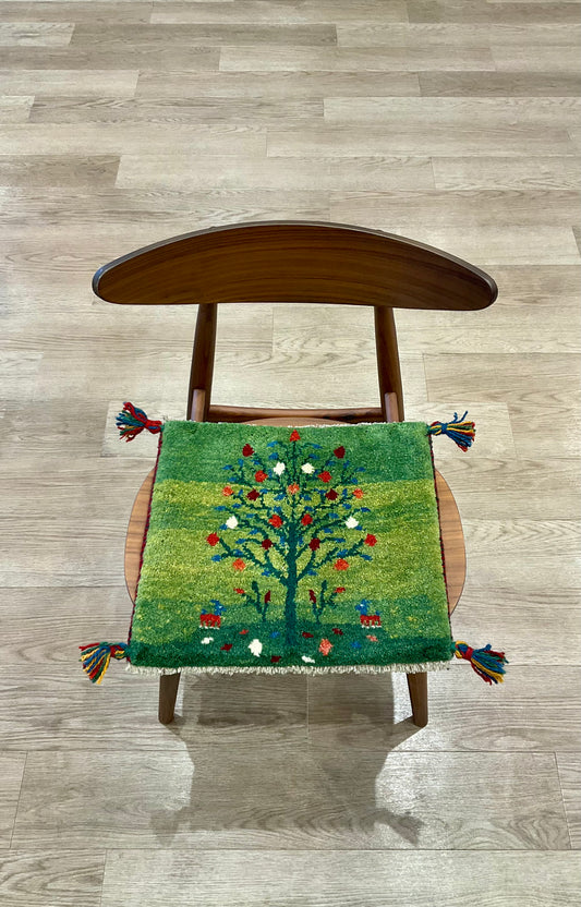 【福岡店】ギャッベ 42cm x 39cm Z3034